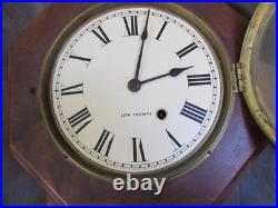 Antique 1917A Seth Thomas Wall Clock Wood Case Pendulum withKey cl