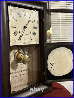 Antique 1918 Seth Thomas Clock Wall Mantle Mahogany Wood Model # 785