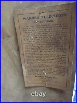 Antique 1920s Warren Telechron Kitchen Office School Electric Wall Clock (L71J)