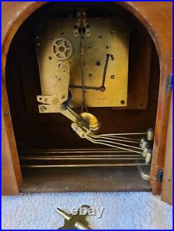 Antique 1940 SETH THOMAS Mahogany Westminster Chime Deco Mantel Shelf Clock 124