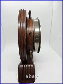 Antique 1940's SETH THOMAS Ship's Wheel Nautical Porthole Ship Clock with Stand