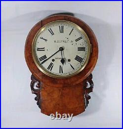 Antique 19th Century H Dufner Seth Thomas Walnut Burl Drop Dial Wall Clock Antique 19th Century H Dufner Seth Thomas Walnut Burl Drop Dial Wall Clock