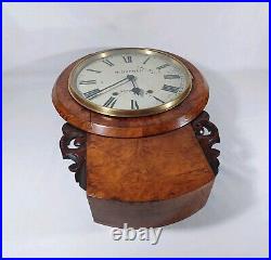Antique 19th Century H Dufner Seth Thomas Walnut Burl Drop Dial Wall Clock Antique 19th Century H Dufner Seth Thomas Walnut Burl Drop Dial Wall Clock