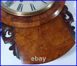 Antique 19th Century H Dufner Seth Thomas Walnut Burl Drop Dial Wall Clock Antique 19th Century H Dufner Seth Thomas Walnut Burl Drop Dial Wall Clock
