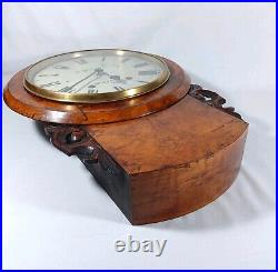 Antique 19th Century H Dufner Seth Thomas Walnut Burl Drop Dial Wall Clock Antique 19th Century H Dufner Seth Thomas Walnut Burl Drop Dial Wall Clock