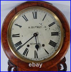 Antique 19th Century H Dufner Seth Thomas Walnut Burl Drop Dial Wall Clock Antique 19th Century H Dufner Seth Thomas Walnut Burl Drop Dial Wall Clock