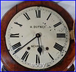 Antique 19th Century H Dufner Seth Thomas Walnut Burl Drop Dial Wall Clock Antique 19th Century H Dufner Seth Thomas Walnut Burl Drop Dial Wall Clock