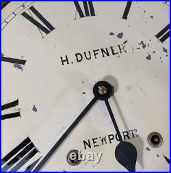 Antique 19th Century H Dufner Seth Thomas Walnut Burl Drop Dial Wall Clock Antique 19th Century H Dufner Seth Thomas Walnut Burl Drop Dial Wall Clock
