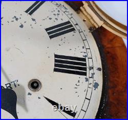 Antique 19th Century H Dufner Seth Thomas Walnut Burl Drop Dial Wall Clock Antique 19th Century H Dufner Seth Thomas Walnut Burl Drop Dial Wall Clock