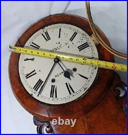 Antique 19th Century H Dufner Seth Thomas Walnut Burl Drop Dial Wall Clock Antique 19th Century H Dufner Seth Thomas Walnut Burl Drop Dial Wall Clock