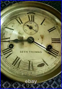 Antique 19th Century Working Seth Thomas Nautucal Ship Clock