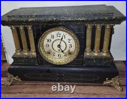 Antique 8 Day Seth Thomas Adamantine Mantle Chime Clock Working Art Nouveau