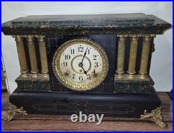 Antique 8 Day Seth Thomas Adamantine Mantle Chime Clock Working Art Nouveau