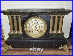 Antique 8 Day Seth Thomas Adamantine Mantle Chime Clock Working Art Nouveau