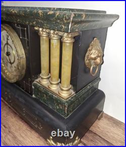Antique 8 Day Seth Thomas Adamantine Mantle Chime Clock Working Art Nouveau
