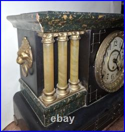 Antique 8 Day Seth Thomas Adamantine Mantle Chime Clock Working Art Nouveau