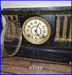 Antique 8 Day Seth Thomas Adamantine Mantle Chime Clock Working Art Nouveau