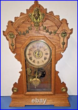 Antique 8 Day Seth Thomas City Series Eastlake Shelf Mantle Clock Working Alarm