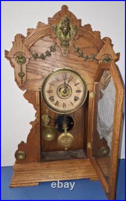 Antique 8 Day Seth Thomas City Series Eastlake Shelf Mantle Clock Working Alarm