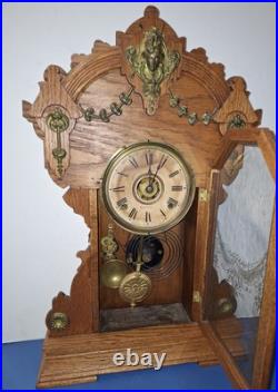 Antique 8 Day Seth Thomas City Series Eastlake Shelf Mantle Clock Working Alarm