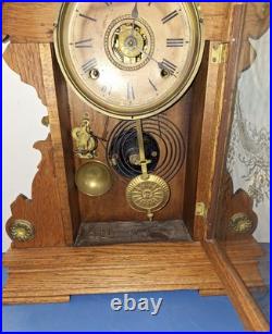 Antique 8 Day Seth Thomas City Series Eastlake Shelf Mantle Clock Working Alarm