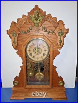 Antique 8 Day Seth Thomas City Series Eastlake Shelf Mantle Clock Working Alarm