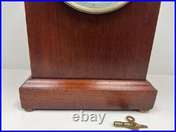 Antique 8 Day Seth Thomas Dome Shelf Clock Cathedral Gong Walnut Veneer Works