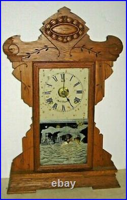Antique 8 Day Seth Thomas Fleet No. 3 Shelf Mantle Clock Working + Alarm