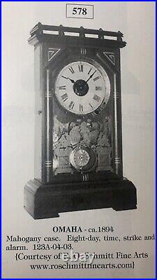 Antique 8-Day Seth Thomas Omaha City Clock With Key