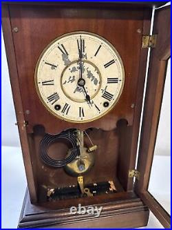 Antique 8-Day Seth Thomas Omaha City Clock With Key NO WEIGHT