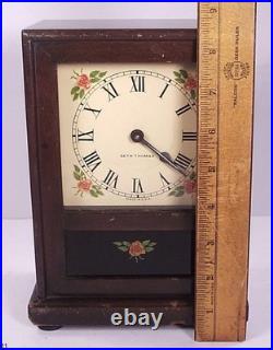 Antique 8 Day Seth Thomas Standish Automatic Alarm Wood Mantle Clock Works