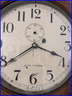 Antique All Original Key Wind 8 Day Seth Thomas # 2 Hanging Wall Regulator Clock