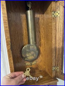Antique All Original Key Wind 8 Day Seth Thomas # 2 Hanging Wall Regulator Clock