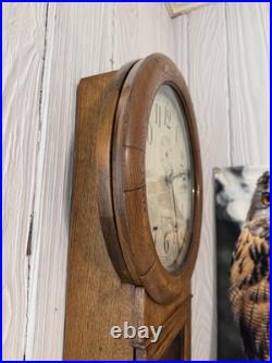 Antique All Original Key Wind 8 Day Seth Thomas # 2 Hanging Wall Regulator Clock
