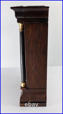 Antique American Seth Thomas Rosewood Veneer Column Shelf Clock Great Look