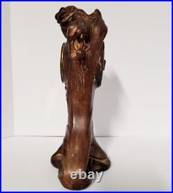 Antique Art Nouveau Bronze Lady Clock By Seth Thomas #c1