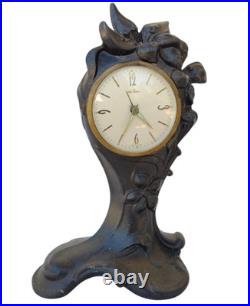 Antique Benedict Art Nouveau Cast Metal Desk Clock c1895-1905 Seth Thomas Works