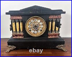 Antique Black Mantel Clock 1890s Sessions Seth Thomas Ingraham Original Repair