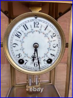 Antique Brass Gold Mantle Clock French Victorian New Haven