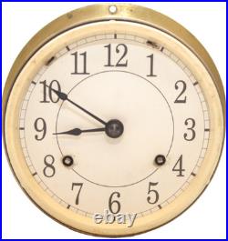 Antique Brass Seth Thomas Chelsea Ships Bell Clock With Key