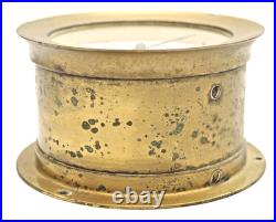 Antique Brass Seth Thomas Chelsea Ships Bell Clock With Key