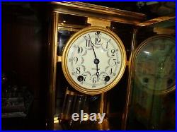 Antique Brass Seth Thomas Crystal Regulator Clock Working