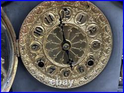 Antique Brass Seth Thomas Mantel Clock Rare With Key