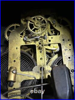 Antique Brass Seth Thomas Mantel Clock Rare With Key