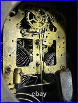 Antique Brass Seth Thomas Mantel Clock Rare With Key