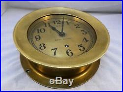 Antique Brass Ship Clock Seth Thomas US Navy WW2