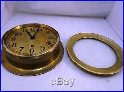 Antique Brass Ship Clock Seth Thomas US Navy WW2