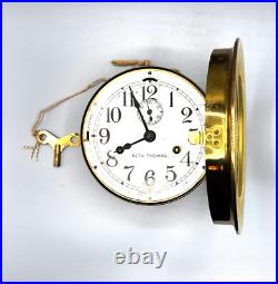 Antique Brass Ship's Maritime Clock + Key by Seth Thomas USA circa 1910 Antique Brass Ship's Maritime Clock + Key by Seth Thomas USA circa 1910