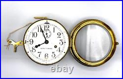 Antique Brass Ship's Maritime Clock + Key by Seth Thomas USA circa 1910 Antique Brass Ship's Maritime Clock + Key by Seth Thomas USA circa 1910