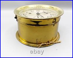 Antique Brass Ship's Maritime Clock + Key by Seth Thomas USA circa 1910 Antique Brass Ship's Maritime Clock + Key by Seth Thomas USA circa 1910